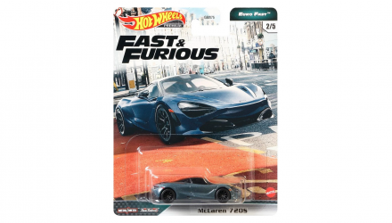 Машинка Premium Hot Wheels McLaren 720S Fast & Furious 1:64 GPK54 Metallic Blue - Retromagaz, image 1