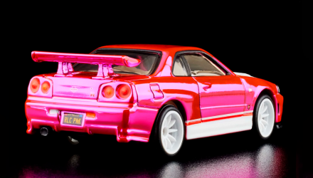 Машинка Premium Hot Wheels Nissan Skyline GT-R (BNR34) Red Line Club RLC 1:64 HNL06 Pink - Retromagaz, image 5