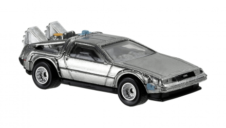 Машинка Premium Hot Wheels Delorean Back to the Future Time Machine Rep. Entertainment 1:64 DJF49 Silver - Retromagaz, image 3