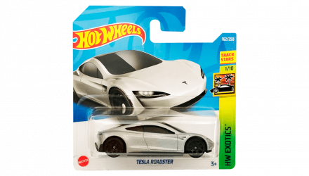 Машинка Базовая Hot Wheels Tesla Roadster Exotics 1:64 HCV04 Silver - Retromagaz, image 1