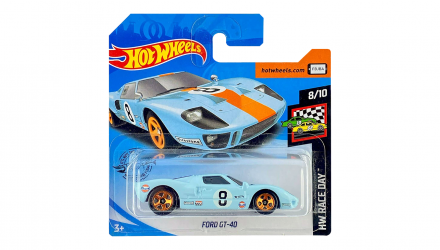 Машинка Базовая Hot Wheels Ford GT-40 Gulf Race Day 1:64 GHC55 Light Blue - Retromagaz, image 1