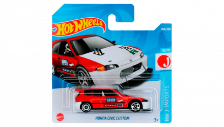 Машинка Базова Hot Wheels Honda Civic Custom J-Imports 1:64 HCX78 Red - Retromagaz, image 1