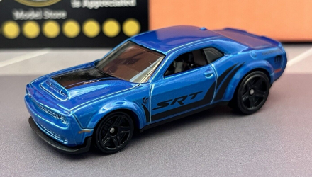 Машинка Базовая Hot Wheels '18 Dodge Challenger SRT Demon Muscle Mania 1:64 HKJ54 Blue - Retromagaz, image 2