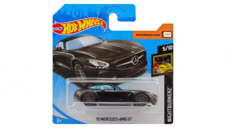 Машинка Базовая Hot Wheels '15 Mercedes-AMG GT Nightburnerz 1:64 FJX68 Black - Retromagaz, image 1