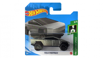 Машинка Базовая Hot Wheels Tesla Cybertruck Green Speed 1:64 GTB22 Silver - Retromagaz, image 1