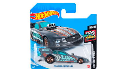 Машинка Базовая Hot Wheels Mustang Funny Car Treasure Hunts Race Day 1:64 GTC94 Dark Grey - Retromagaz, image 1