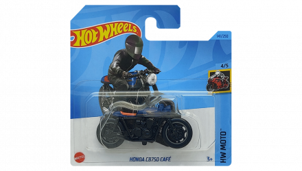 Машинка Базова Hot Wheels Honda CB750 Cafe Moto 1:64 HKG49 Blue - Retromagaz, image 1