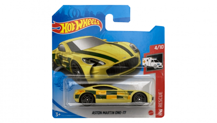 Машинка Базовая Hot Wheels Aston Martin One-77 Rescue 1:64 GTB13 Yellow - Retromagaz, image 1