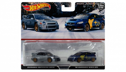 Машинка Premium Hot Wheels 2шт Subaru Impreza WRX / '16 STI 2-Packs 1:64 HKF60 Silver - Retromagaz, image 1