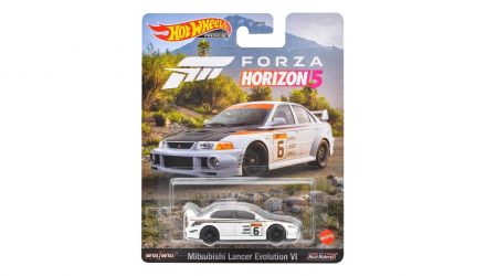 Машинка Premium Hot Wheels Mitsubishi Lancer Evolution VI 5 Forza Horizon 1:64 HCP11 White - Retromagaz, image 1