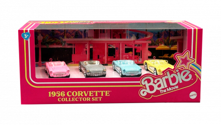 Машинка Premium Hot Wheels 1956 Corvette Barbie The Movie Diorama 1:64 HRL24 Pink 4шт - Retromagaz, image 1