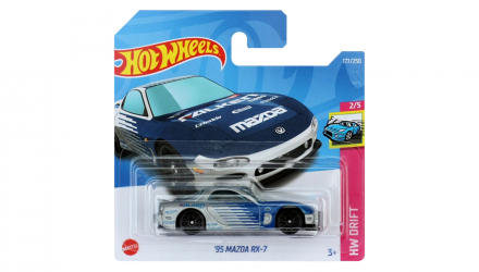 Машинка Базова Hot Wheels '95 Mazda RX-7 Falken Drift 1:64 HCX62 Silver - Retromagaz, image 1