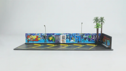 Диорама G-Fans Beach Parking Пляжная Парковка с Граффити и Подсветкой 1:64 Blue - Retromagaz, image 3