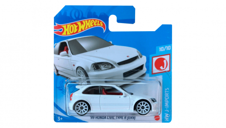 Машинка Базовая Hot Wheels '99 Honda Civic Type R (EK9) J-Imports 1:64 GRX62 White - Retromagaz, image 1