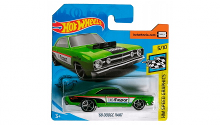 Машинка Базова Hot Wheels '68 Dodge Dart Mopar Speed Graphics 1:64 GHC87 Green - Retromagaz, image 1