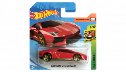 Машинка Базовая Hot Wheels Lamborghini Aventador Miura Homage Exotics 1:64 FJY02 Red - Retromagaz, image 1