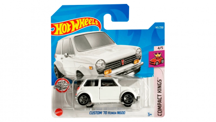 Машинка Базовая Hot Wheels Custom '70 Honda N600 Compact Kings 1:64 HCT75 White - Retromagaz, image 1