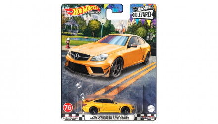 Машинка Premium Hot Wheels '12 Mercedes-Benz C 63 AMG Coupe Black Series Boulevard 1:64 GJT68/HKF23 Yellow - Retromagaz, image 1