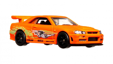 Машинка Premium Hot Wheels Nissan Skyline GT-R (BNR34) Fast & Furious 1:64 HKD21 Orange - Retromagaz, image 5