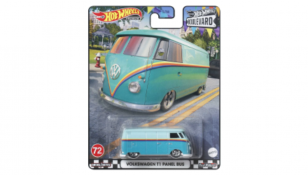 Машинка Premium Hot Wheels Volkswagen T1 Panel Bus Boulevard 1:64 GJT68/HKF18 Turquoise - Retromagaz, image 1