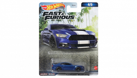 Машинка Premium Hot Wheels Custom Mustang Fast & Furious 1:64 HNW46/HNW51 Dark Blue - Retromagaz, image 1