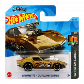 Машинка Базова Hot Wheels '68 Corvette - Gas Monkey Garage Dream Garage 1:64 HKH23 Gold - Retromagaz