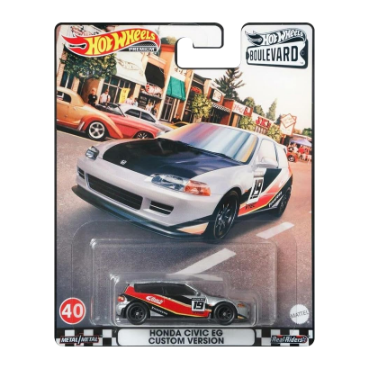 Машинка Premium Hot Wheels Honda Civic EG Custom Version Boulevard 1:64 GRM05 Silver - Retromagaz