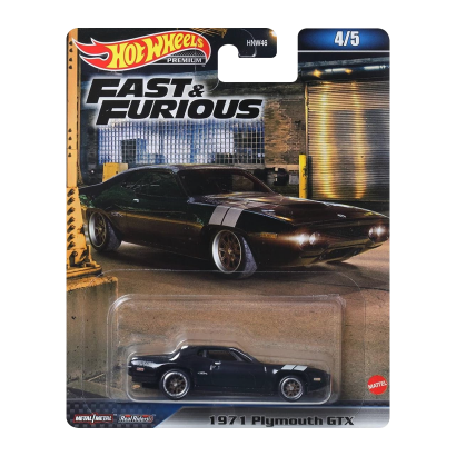 Машинка Premium Hot Wheels 1971 Plymouth GTX Fast & Furious 1:64 HNW46/HNW55 Black - Retromagaz