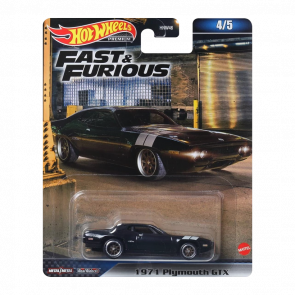 Машинка Premium Hot Wheels 1971 Plymouth GTX Fast & Furious 1:64 HNW46/HNW55 Black - Retromagaz