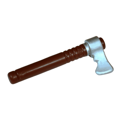 Зброя Lego Сокира Tomahawk with Flat Silver Blade 13571pb01 6037379 Dark Brown Б/У - Retromagaz