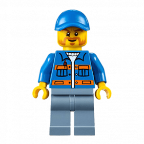 Фигурка Lego Construction 973pb0551 Blue Jacket with Pockets and Orange Stripes City cty0610 1 Б/У