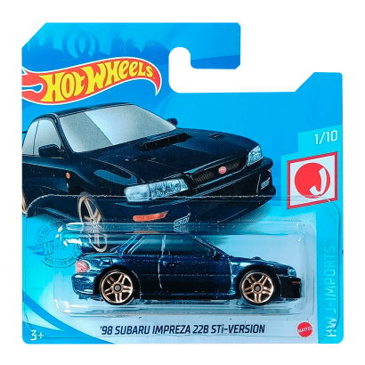 Машинка Базова Hot Wheels '98 Subaru Impreza 22B STi-Version J-Imports 1:64 GTB01 Dark Blue - Retromagaz