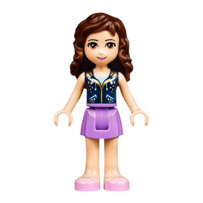 Фигурка Lego Girl Olivia Medium Lavender Skirt Friends frnd119 2 Б/У - Retromagaz