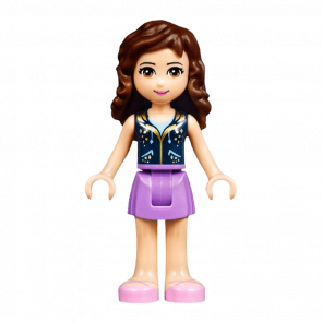 Фігурка Lego Girl Olivia Medium Lavender Skirt Friends frnd119 2 Б/У