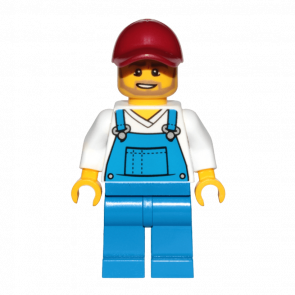 Фігурка Lego Recreation 973pb3472 Overalls Blue over V-Neck Shirt City cty1006 1 Б/У