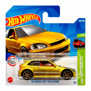 Машинка Базовая Hot Wheels '99 Honda Civic Type R (EK9) Super Treasure Hunt STH Hatchbacks 1:64 HCY12 Gold