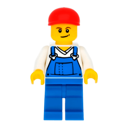 Фигурка Lego People 973pb0649 Overalls Blue over V-Neck Shirt City cty0320 Б/У - Retromagaz