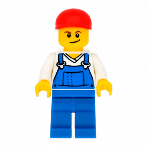 Фігурка Lego People 973pb0649 Overalls Blue over V-Neck Shirt City cty0320 Б/У - Retromagaz