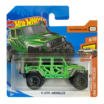 Машинка Базова Hot Wheels '17 Jeep Wrangler Hot Trucks 1:64 FJY56 Green - Retromagaz