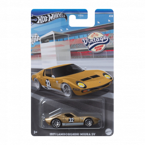 Тематическая Машинка Hot Wheels 1971 Lamborghini Miura SV Vintage Racing Club 1:64 HRT81/HRV03 Gold - Retromagaz