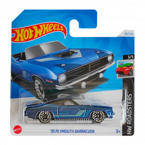 Машинка Базова Hot Wheels '70 Plymouth Barracuda Roadsters 1:64 HTC13 Dark Blue - Retromagaz