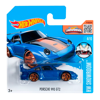 Машинка Базовая Hot Wheels Porsche 993 GT2 Showroom 1:64 DHT11 Blue - Retromagaz