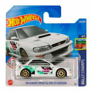 Машинка Базова Hot Wheels '98 Subaru Impreza 22B-STi Version Treasure Hunts Rally Champs 1:64 HCY04 White - Retromagaz