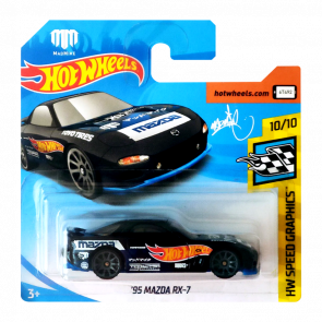 Машинка Базова Hot Wheels '95 Mazda RX-7 Mad Mike Speed Graphics 1:64 FYD04 Black - Retromagaz