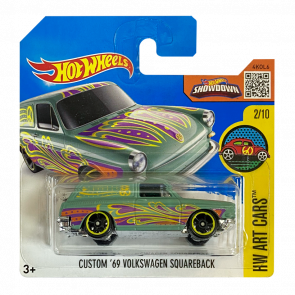 Машинка Базова Hot Wheels Custom '69 Volkswagen Squareback Art Cars 1:64 DHR85 Green - Retromagaz