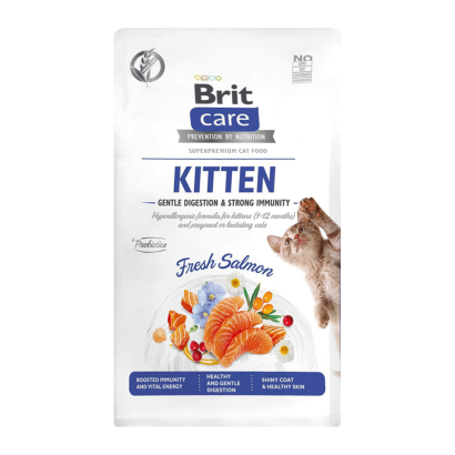 Сухой Корм для Кошек Brit Care Kitten Gentle Digestion Strong Immunity Лосось 400g - Retromagaz