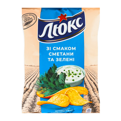 Чипсы Люкс со Вкусом Сметаны и Зелени 125g - Retromagaz