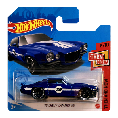 Машинка Базовая Hot Wheels '70 Chevy Camaro RS Then and Now 1:64 GTC69 Dark Blue - Retromagaz