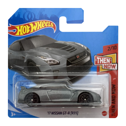 Машинка Базовая Hot Wheels '17 Nissan GT-R (R35) Then and Now 1:64 GTC70 Grey - Retromagaz