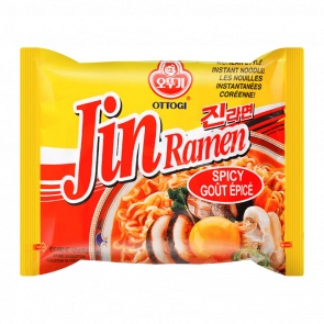 Лапша Ottogi Jin Ramen Spicy Овощи Говядина Острая 120g - Retromagaz